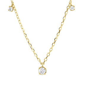 Collier aus 750 Gold Gelbgold 5 Brillanten 0,2ct TW-PI L:40,6cm
