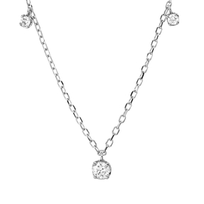 Collier aus 750 Gold Weißgold 5 Brillanten 0,22ct TW-PI L:40,6cm