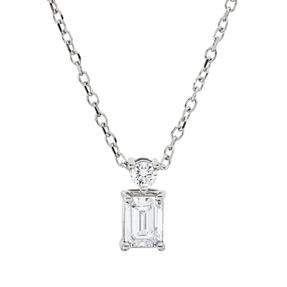 Collier aus 750 Gold Weißgold 2 Diamanten 0,29ct TW-SI L:45cm