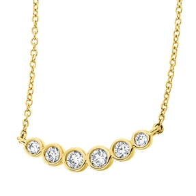 Collier aus 750 Gold Gelbgold 6 Diamanten 0,21ct TW-SI L:42cm