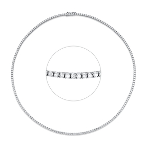Collier aus 750 Gold Weißgold 191 Brillanten 5,35ct TW-SI L:42,1cm 4er-Krappe