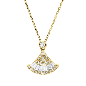 Collier aus 750 Gold Gelbgold 38 Diamanten 0,29ct TW-SI L:42cm