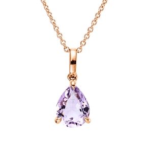 Collier aus 750 Gold Rotgold Amethyst 1,45ct pink L:45cm