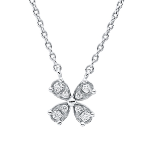 Collier aus 750 Weißgold 4 Brillanten 0,05ct F-SI 4 Brillanten 0,02ct F-SI L:44cm Collier aus 750 Weißgold 4 Brillanten 0,05ct F-SI 4 Brillanten 0,02ct F-SI L:44cm