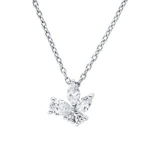 Collier aus 750 Gold Weißgold 5 Diamanten 0,29ct L:43,2cm