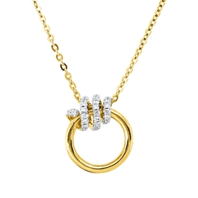 Collier aus 750 Gold gelb/weiß 26 Brillanten 0,12ct W-PI L:45cm