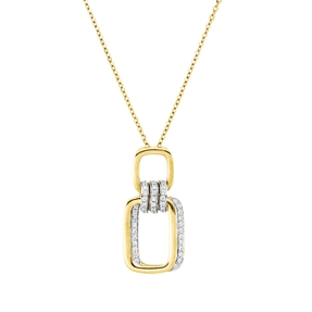 Collier aus 750 Gold gelb/weiß 43 Brillanten 0,24ct W-PI L:45cm