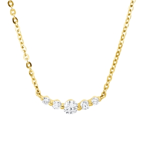 Collier aus 750 Gold Gelbgold 5 Brillanten 0,32ct J-VSI/SI L:45cm