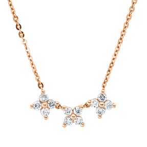 Collier aus 750 Gold Rotgold 12 Brillanten 0,46ct J-VSI/SI L:45cm