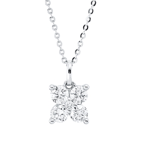 Collier aus 750 Gold Weißgold 5 Brillanten 0,31ct TW-SI L:45cm