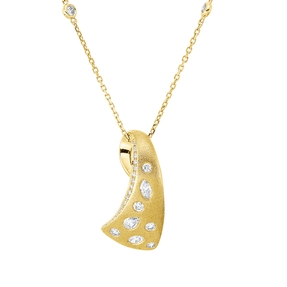 Collier aus 750 Gold Gelbgold 28 Diamanten 0,48ct TW-SI L:45,7cm