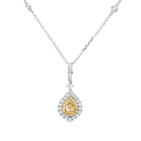 Collier aus 750 Gold gelb/weiß 43 Diamanten 0,79ct L:45,7cm