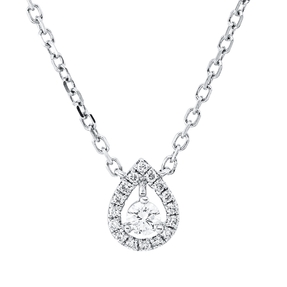 Collier aus 750 Gold Weißgold 17 Diamanten 0,19ct L:45,7cm