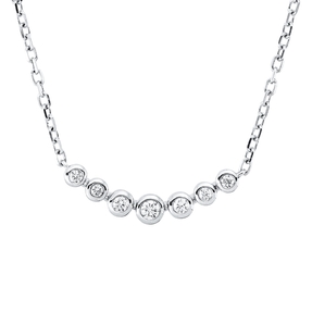 Collier aus 750 Gold Weißgold 7 Brillanten 0,11ct TW-SI L:45cm