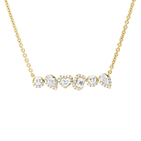 Collier aus 750 Gold Gelbgold 49 Diamanten 1,17ct TW-SI L:40,6cm