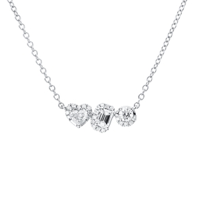 Collier aus 750 Gold Weißgold 27 Diamanten 0,61ct TW-SI L:43,2cm