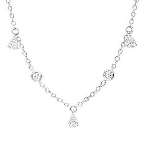 Collier aus 750 Gold Weißgold 11 Diamanten 1ct L:40,6cm