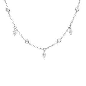 Collier aus 750 Gold Weißgold 11 Diamanten 1,07ct L:40,6cm