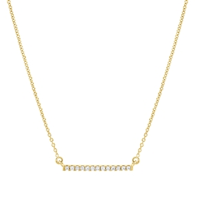 Collier aus 750 Gold Gelbgold 13 Brillanten 0,05ct TW-SI L:45cm