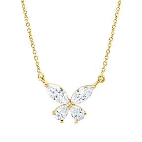 Collier aus 750 Gold Gelbgold 4 Diamanten 0,46ct TW-VSI/SI L:45cm