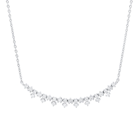 Collier aus 750 Gold Weißgold 27 Brillanten 0,48ct F-SI L:45cm