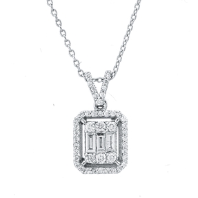 Collier aus 585 Gold Weißgold 48 Diamanten 0,29ct F-SI L:46cm
