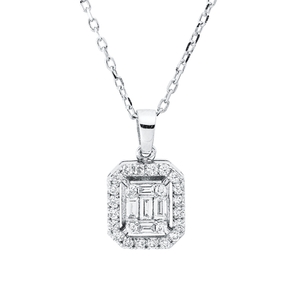 Collier aus 585 Gold Weißgold 29 Diamanten 0,26ct L:45,7cm