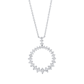 Collier aus 750 Gold Weißgold 29 Brillanten 1,77ct TW-SI L:45,7cm