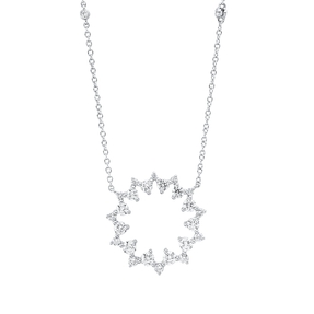 Collier aus 750 Gold Weißgold 26 Brillanten 1,42ct TW-SI L:45,7cm