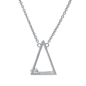 Collier aus 750 Gold Weißgold Brillant 0,01ct TW-SI L:44cm