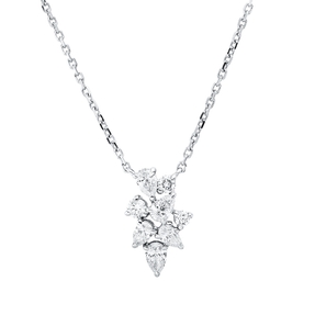 Collier aus 750 Gold Weißgold 8 Diamanten 0,47ct TW-SI L:45cm