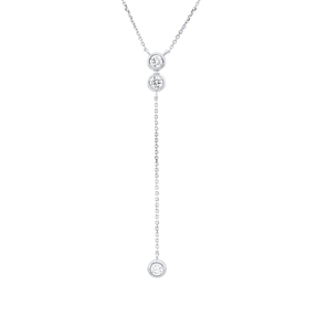 Collier aus 750 Gold Weißgold 3 Brillanten 0,3ct W-SI L:45cm