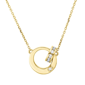 Collier aus 750 Gold Gelbgold 13 Brillanten 0,22ct W-SI L:45cm