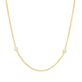 Collier aus 750 Gold Gelbgold 10 Brillanten 0,23ct TW-SI L:50,8cm Zarge