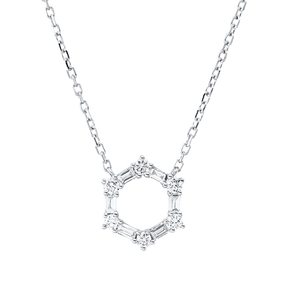 Collier aus 750 Gold Weißgold 12 Diamanten 0,23ct L:45cm