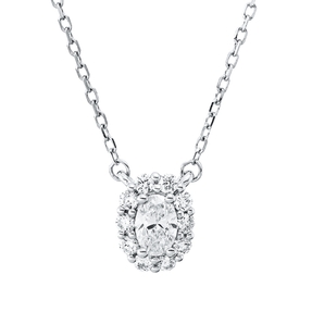 Collier aus 750 Gold Weißgold 11 Diamanten 0,35ct L:45cm