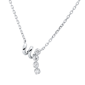 Collier aus 750 Gold Weißgold 4 Brillanten 0,09ct TW-SI L:45cm