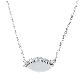 Collier aus 750 Gold Weißgold 12 Brillanten 0,09ct I-SI/PI L:45,7cm