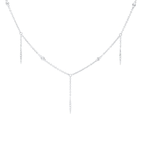 Collier aus 750 Gold Weißgold 31 Diamanten 0,16ct W-VSI/SI L:45,7cm
