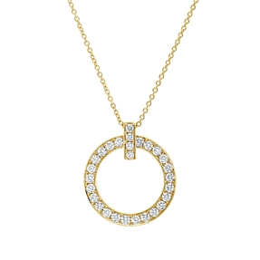 Collier aus 750 Gold Gelbgold 29 Brillanten 0,96ct TW-SI L:45,7cm