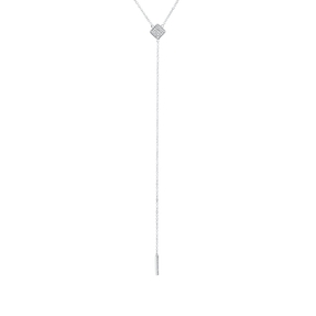 Collier aus 750 Gold Weißgold 35 Diamanten 0,08ct TW-SI L:45,7cm