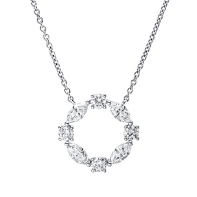 Collier aus 750 Gold Weißgold 8 Diamanten 0,48ct TW-PI L:45,7cm