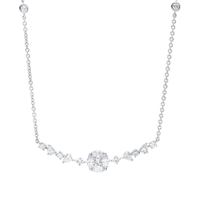 Collier aus 750 Gold Weißgold 19 Diamanten 0,87ct L:45,7cm