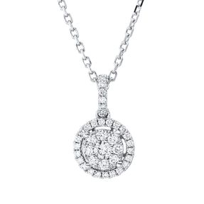 Collier aus 750 Gold Weißgold 37 Diamanten 0,41ct TW-SI L:45,7cm