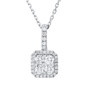Collier aus 750 Gold Weißgold 39 Diamanten 1,16ct TW-SI L:45,7cm