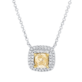 Collier aus 750 Gold gelb/weiß 51 Diamanten 0,69ct L:43cm