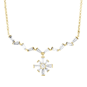 Collier aus 750 Gold Gelbgold 19 Diamanten 0,62ct TW-SI L:42,5cm