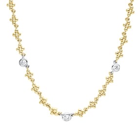 Collier aus 750 Gold gelb/weiß 3 Brillanten 0,16ct TW-PI L:40cm Zarge