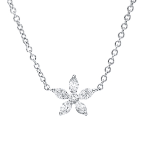 Collier aus 750 Gold Weißgold 6 Diamanten 0,26ct TW-PI L:41cm