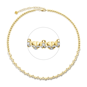Collier aus 750 Gold Gelbgold 148 Brillanten 3,38ct W-SI L:39,5cm